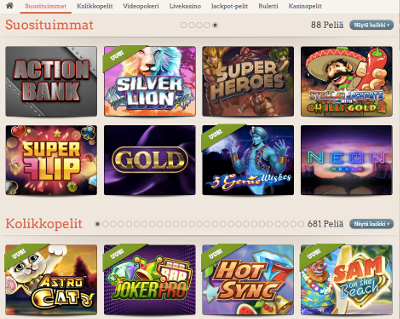 LeoVegas casino pelivalikoima LeoVegas casinon pelivalikoima